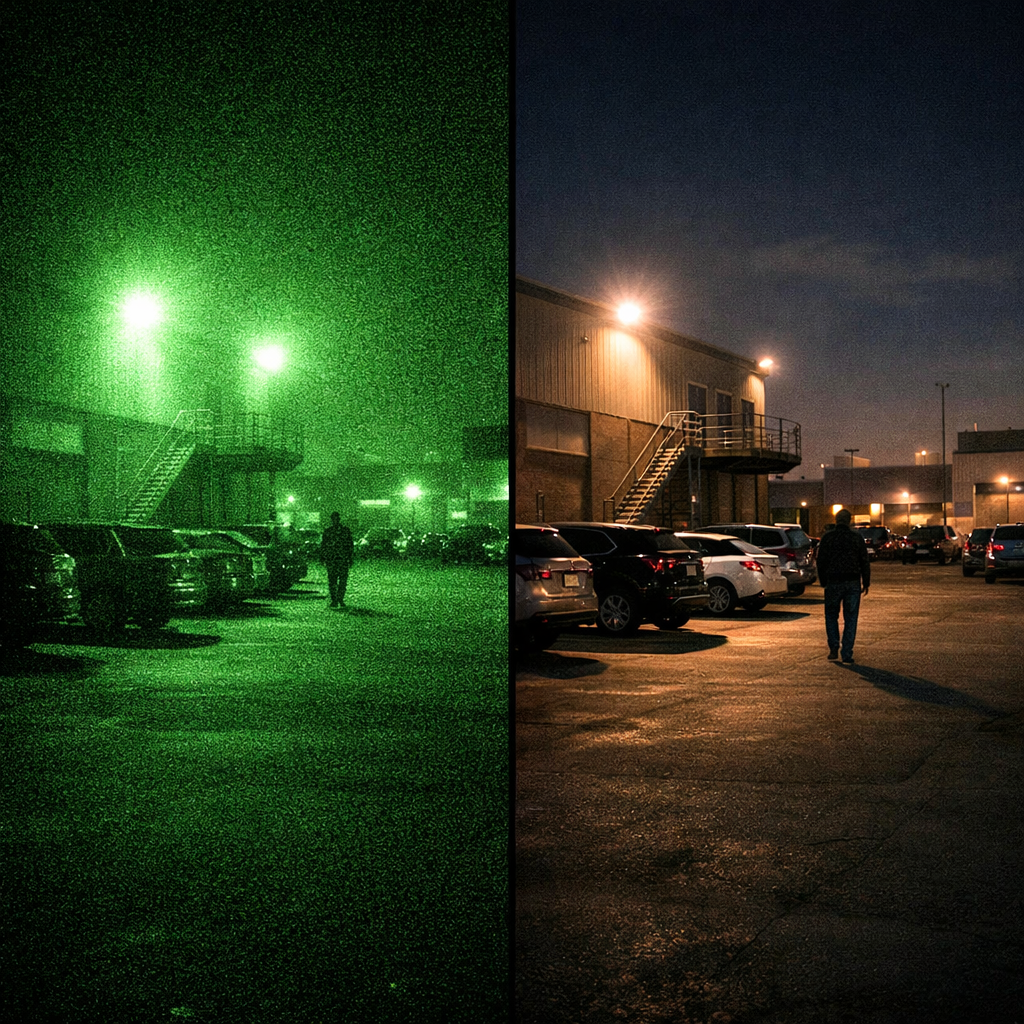 Câmeras com NightHawk vs. outras câmeras