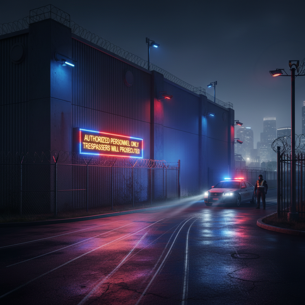 Dissuasão com luzes vermelha e azul