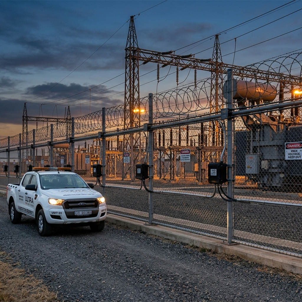 Segurança perimetral em subestação elétrica