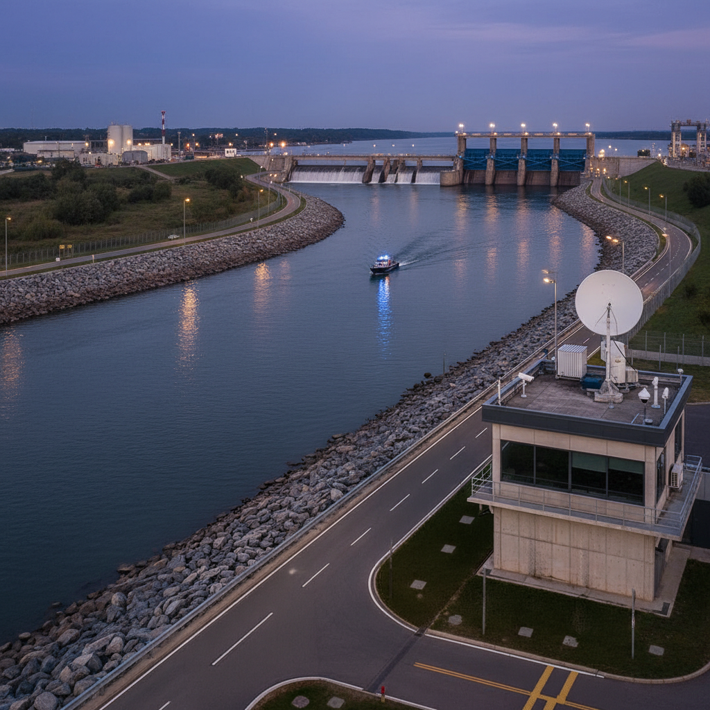 Monitoramento remoto por CCTV em área de água